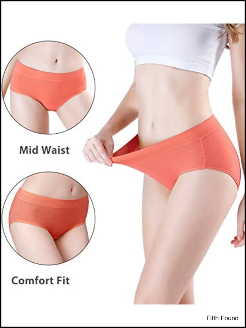Women's Cotton Mid Waisted Full Coverage Briefs 4 Pack Regular Plus Size